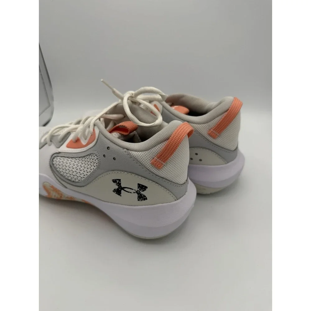 Underarmour Size M 9 W 10.5 Lockdown 6‎ Basketball Shoes Unisex White Peach